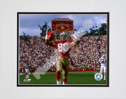 Jerry Rice "Touchdown Celebration" Double Matted 8” x 10” Photograph (Unframed)