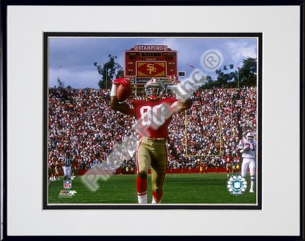 Jerry Rice "Touchdown Celebration" Double Matted 8” x 10” Photograph in Black Anodized Aluminum Frame