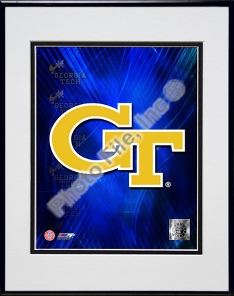 Georgia Tech Yellow Jackets 2008 Logo Double Matted 8” x 10” Photograph in Black Anodized Aluminum Frame