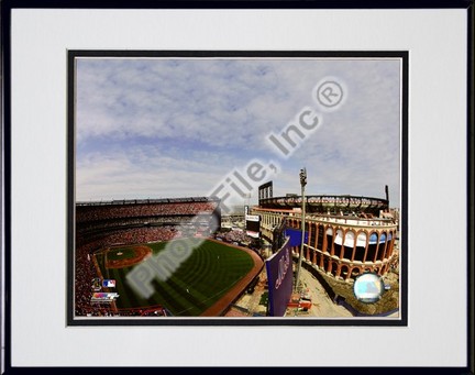 Shea Stadium & Citi Field 2008 Double Matted 8” x 10” Photograph in Black Anodized Aluminum Frame