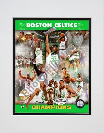 2007-2008 Boston Celtics NBA Finals Champions, PF Gold Limited Edition #5000 Double Matted 8” x 10” Photograph (Unfr