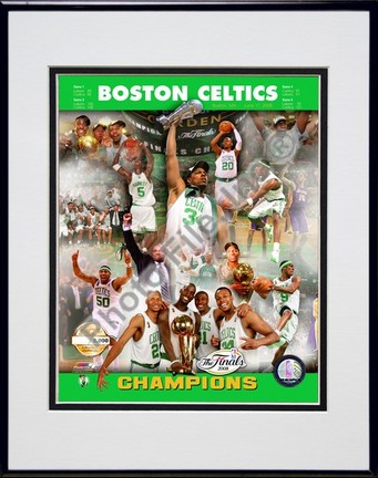 2007-2008 Boston Celtics NBA Finals Champions, PF Gold Limited Edition #5000 Double Matted 8” x 10” Photograph in Bl