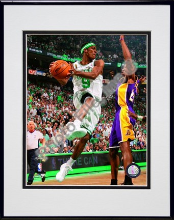 Rajon Rondo, Game Six of the 2008 NBA Finals; Action #25 Double Matted 8” x 10” Photograph in Black Anodized Aluminu