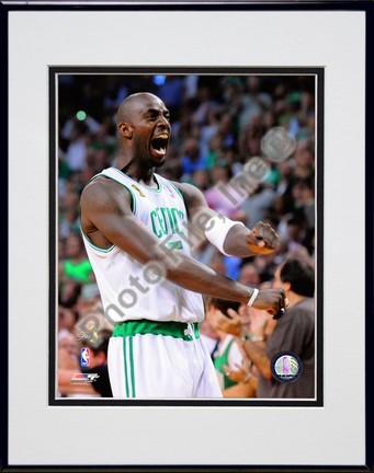 Kevin Garnett, Game Six of the 2008 NBA Finals; Action #38 Double Matted 8” x 10” Photograph in Black Anodized Alumi