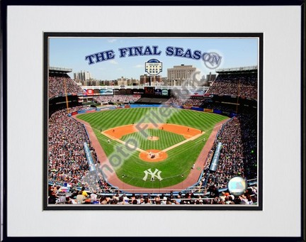 Yankee Stadium 2008, The Final Season Double Matted 8” x 10” Photograph in Black Anodized Aluminum Frame