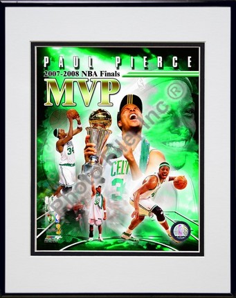 Paul Pierce "2008 NBA Finals MVP Portrait Plus  #45" Double Matted 8” x 10” Photograph in Black Anodized A