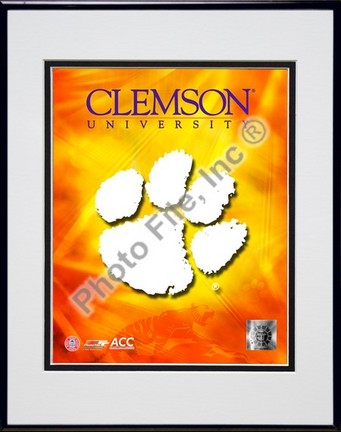 2008 Clemson University Team Logo Double Matted 8” x 10” Photograph in Black Anodized Aluminum Frame