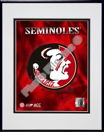 2008 Florida State University Team Logo Double Matted 8” x 10” Photograph in Black Anodized Aluminum Frame