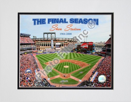 2008 Shea Stadium Final Season With Overlay Double Matted 8” x 10” Photograph (Unframed)