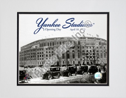 Yankee Stadium 1923 Opening Day With Overlay Double Matted 8” x 10” Photograph (Unframed)