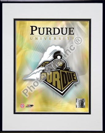 2008 Purdue University Logo Double Matted 8” x 10” Photograph in Black Anodized Aluminum Frame