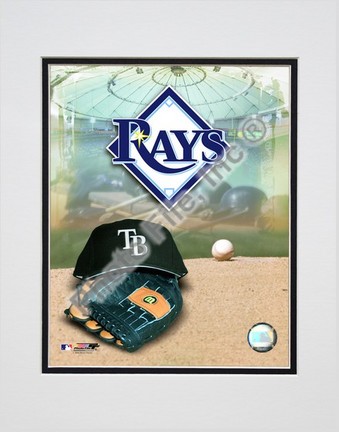 2008 Tampa Bay Rays Team Logo Double Matted 8” x 10” Photograph (Unframed)