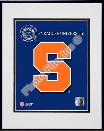 2008 Syracuse Orange (Orangemen) Team Logo Double Matted 8” x 10” Photograph in Black Anodized Aluminum Frame
