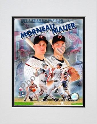 Joe Mauer & Justin Morneau "2008 Portrait Plus" Double Matted 8” x 10” Photograph (Unframed)