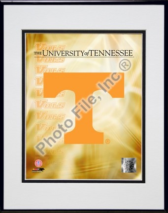 2008 University of Tennessee Logo Double Matted 8” x 10” Photograph in Black Anodized Aluminum Frame