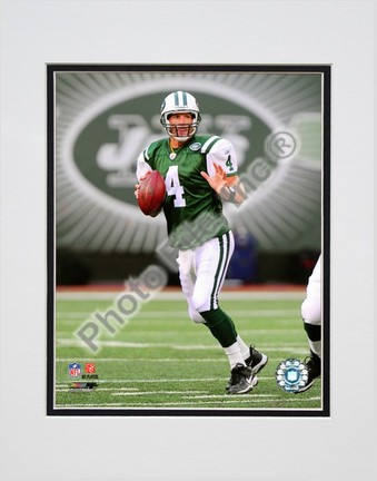 Brett Favre "2008 Passing Action Vertical" Double Matted 8” x 10” Photograph (Unframed)