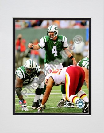 Brett Favre "2008 Calling Play" Double Matted 8” x 10” Photograph (Unframed)