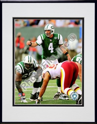 Brett Favre "2008 Calling Play" Double Matted 8” x 10” Photograph in Black Anodized Aluminum Frame