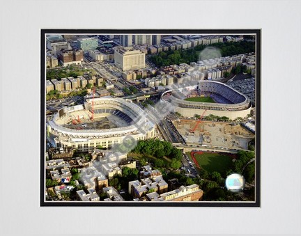 Yankee Stadium "2008 New & Old Stadium" Double Matted 8” x 10” Photograph (Unframed)