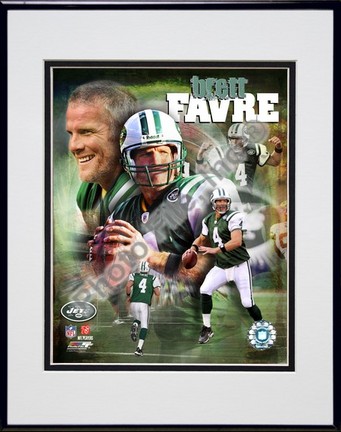 Brett Favre "2008 Portrait Plus" Double Matted 8” x 10” Photograph in Black Anodized Aluminum Frame