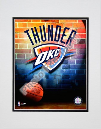 2008-2009 Oklahoma Thunder Team Logo Double Matted 8” x 10” Photograph (Unframed)