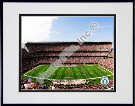Cleveland Browns Stadium 2008 Double Matted 8â€ x 10â€ Photograph in Black Anodized Aluminum Frame
