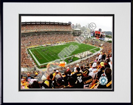 Heinz Field 2008 Double Matted 8” x 10” Photograph in Black Anodized Aluminum Frame
