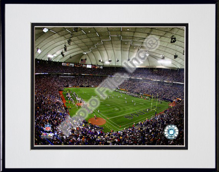 Metrodome "2008 Minnesota Vikings" Double Matted 8” x 10” Photograph in Black Anodized Aluminum Frame
