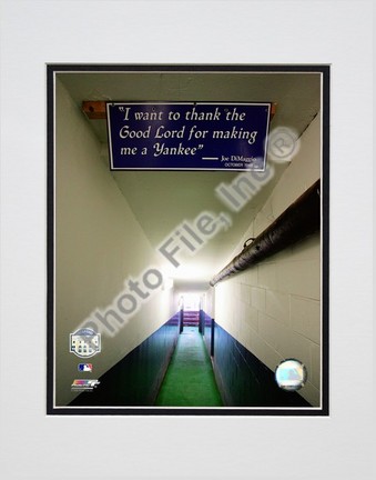 Yankee Stadium dugout Tunnel Final Game September 21, 2008 Double Matted 8” x 10” Photograph (Unframed)