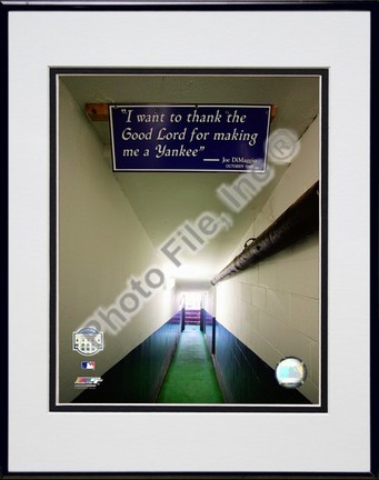 Yankee Stadium dugout Tunnel Final Game September 21, 2008 Double Matted 8” x 10” Photograph in Black Anodized Alumi