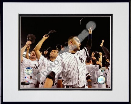 Derek Jeter "Final Game at Yankee Stadium 2008" Double Matted 8” x 10” Photograph in Black Anodized Alumin