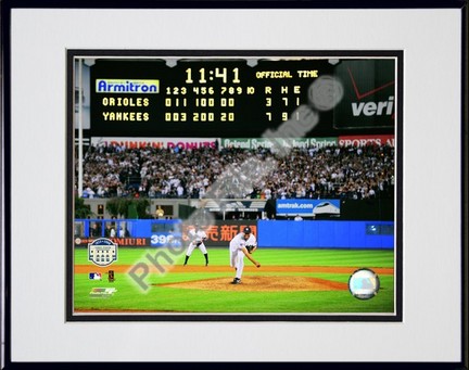 Mariano Rivera "Last Pitch at Yankee Stadium 2008" Double Matted 8” x 10” Photograph in Black Anodized Alu
