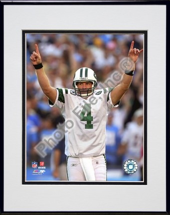 Brett Favre "2008 Celebration Vertical" Double Matted 8” x 10” Photograph in Black Anodized Aluminum Frame