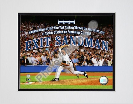 Mariano Rivera "The Final Pitch of the Final Game at Yankee Stadium Overlay" Double Matted 8â€ x 10â€ Photog