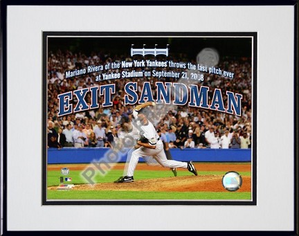 Mariano Rivera "The Final Pitch of the Final Game at Yankee Stadium Overlay" Double Matted 8” x 10” Photog