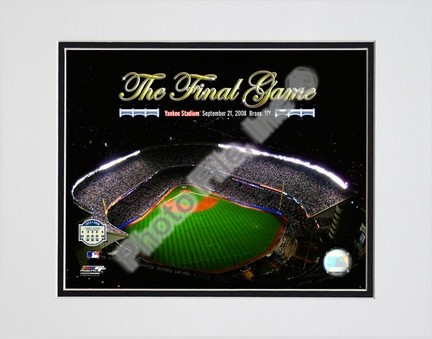 Yankee Stadium Aerial "The Final Game 2008 With Overlay" Double Matted 8” x 10” Photograph (Unframed)