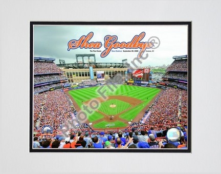 Shea Stadium "Final Game 2008" Double Matted 8” x 10” Photograph (Unframed)