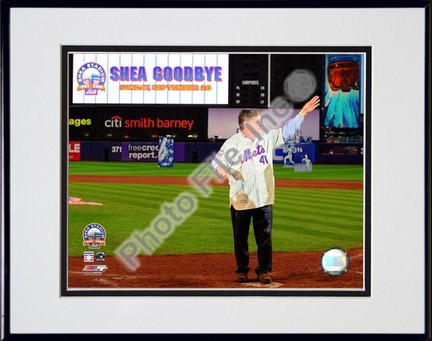 Tom Seaver "Final Game at Shea Stadium 2008" Double Matted 8” x 10” Photograph in Black Anodized Aluminum 
