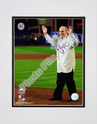 Yogi Berra "Final Game at Shea Stadium 2008" Double Matted 8” x 10” Photograph (Unframed)