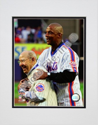 Yogi Berra & Darryl Strawberry "Final Game at Shea Stadium 2008" Double Matted 8” x 10” Photograph (Un