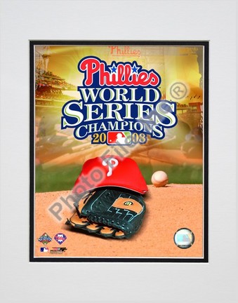 Philadelphia Phillies "2008 World Series Champions Team Logo" Double Matted 8" x 10" Photograph (Unf