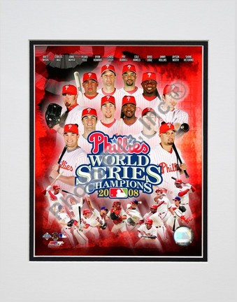 Philadelphia Phillies "2008 World Series Champions Composite" Double Matted 8" x 10" Photograph (Unf