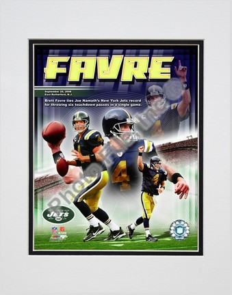 Brett Favre "2008 6 TD Passes Portrait Plus" Double Matted 8” x 10” Photograph (Unframed)