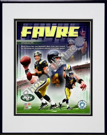 Brett Favre "2008 6 TD Passes Portrait Plus" Double Matted 8” x 10” Photograph in Black Anodized Aluminum 