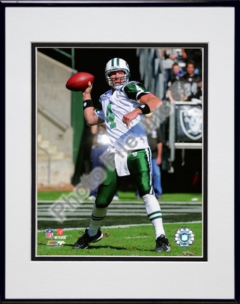 Brett Favre "2008 Action vs. Oakland Raiders" Double Matted 8” x 10” Photograph in Black Anodized Aluminum