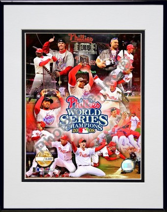 Philadelphia Phillies "2008 World Series Champions on Field Composite" Double Matted 8" x 10" Photog