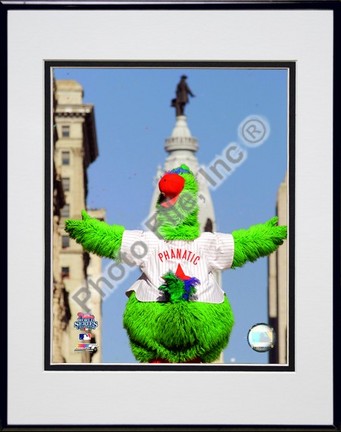 The Philly Phanatic "2008 World Series Parade" Double Matted 8” x 10” Photograph in Black Anodized Aluminu