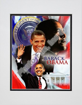 Barack Obama "2008 Portrait Plus" Double Matted 8" x 10" Photograph (Unframed)