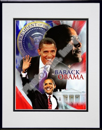 Barack Obama "2008 Portrait Plus" Double Matted 8" x 10" Photograph in Black Anodized Aluminum Frame