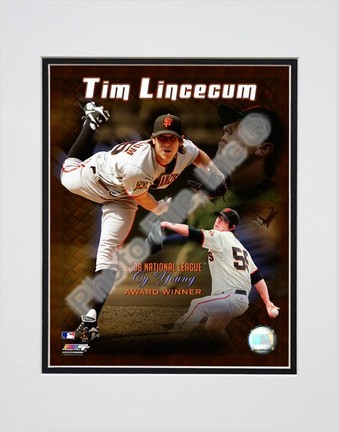 Tim Lincecum "2008 Cy Young Winner Portrait Plus" Double Matted 8" x 10" Photograph (Unframed)